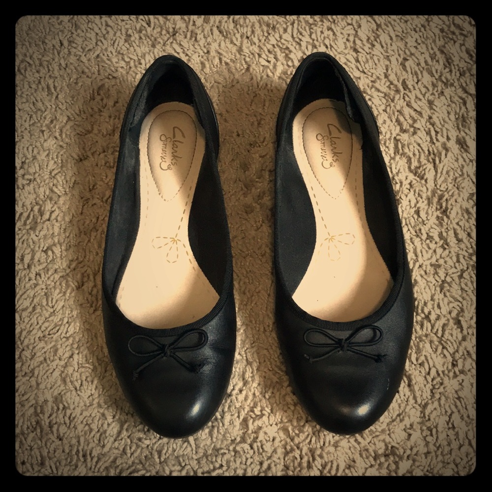 Clarks Black Ballet Flats